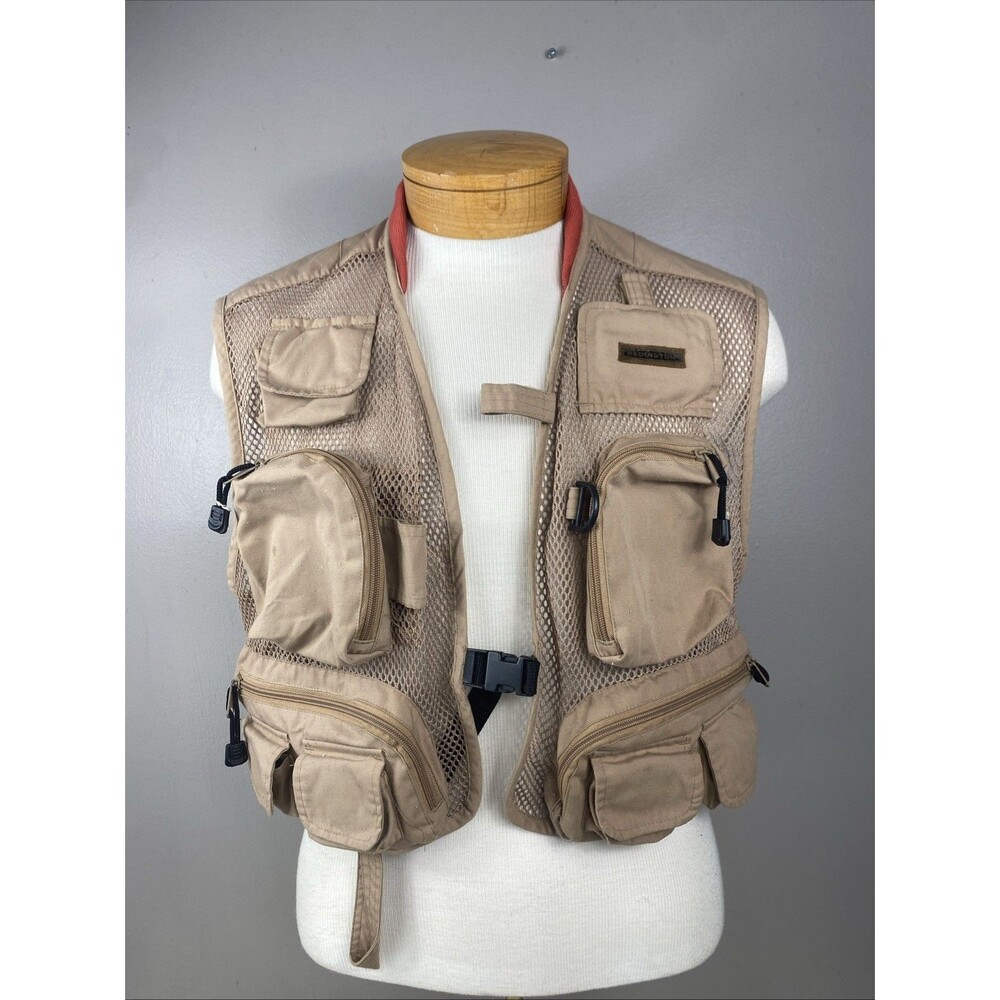 Redington Fly Fishing Vest Adult M Mesh Utility Pockets Outdoors Khaki